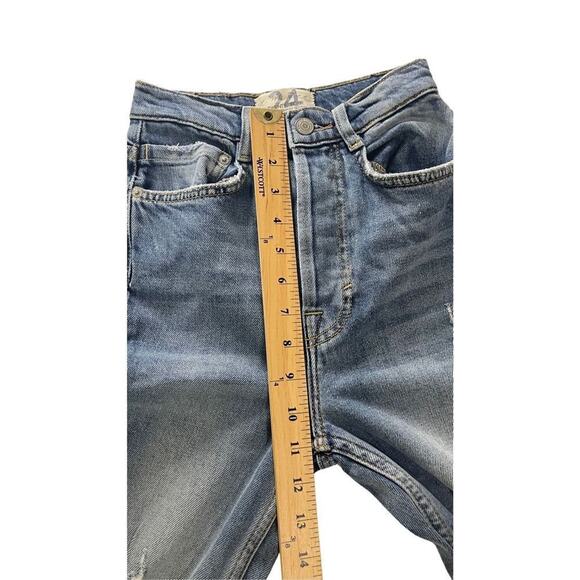 Free People We The Free Denim Distressed Ripped Skinny Button Fly Jeans Size 24 - Picture 6 of 16